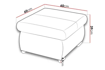Cerys Fotpall 60 cm - Cream - Møbler - Stoler & lenestoler - Krakk - Fotskammel