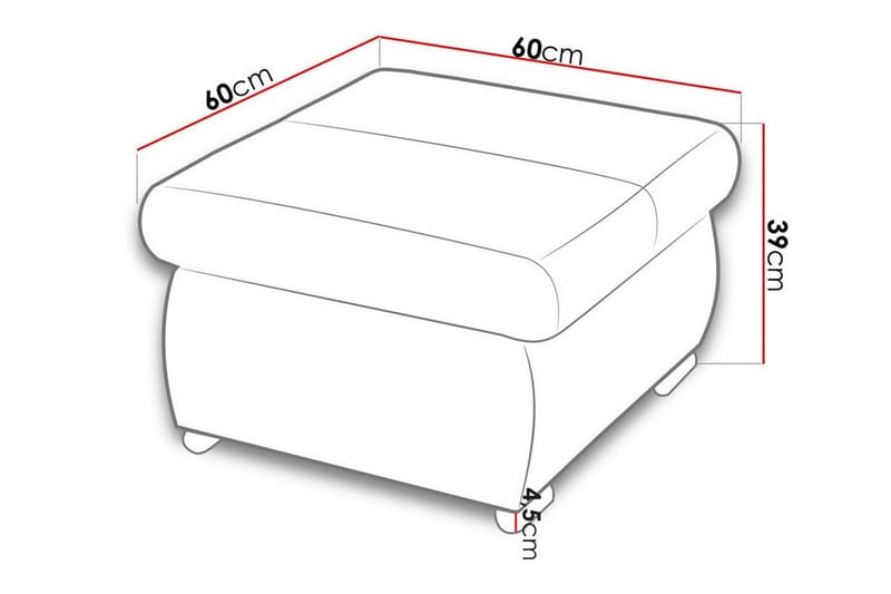 Cerys Fotpall 60 cm - Cream - Møbler - Stoler & lenestoler - Krakk - Fotskammel