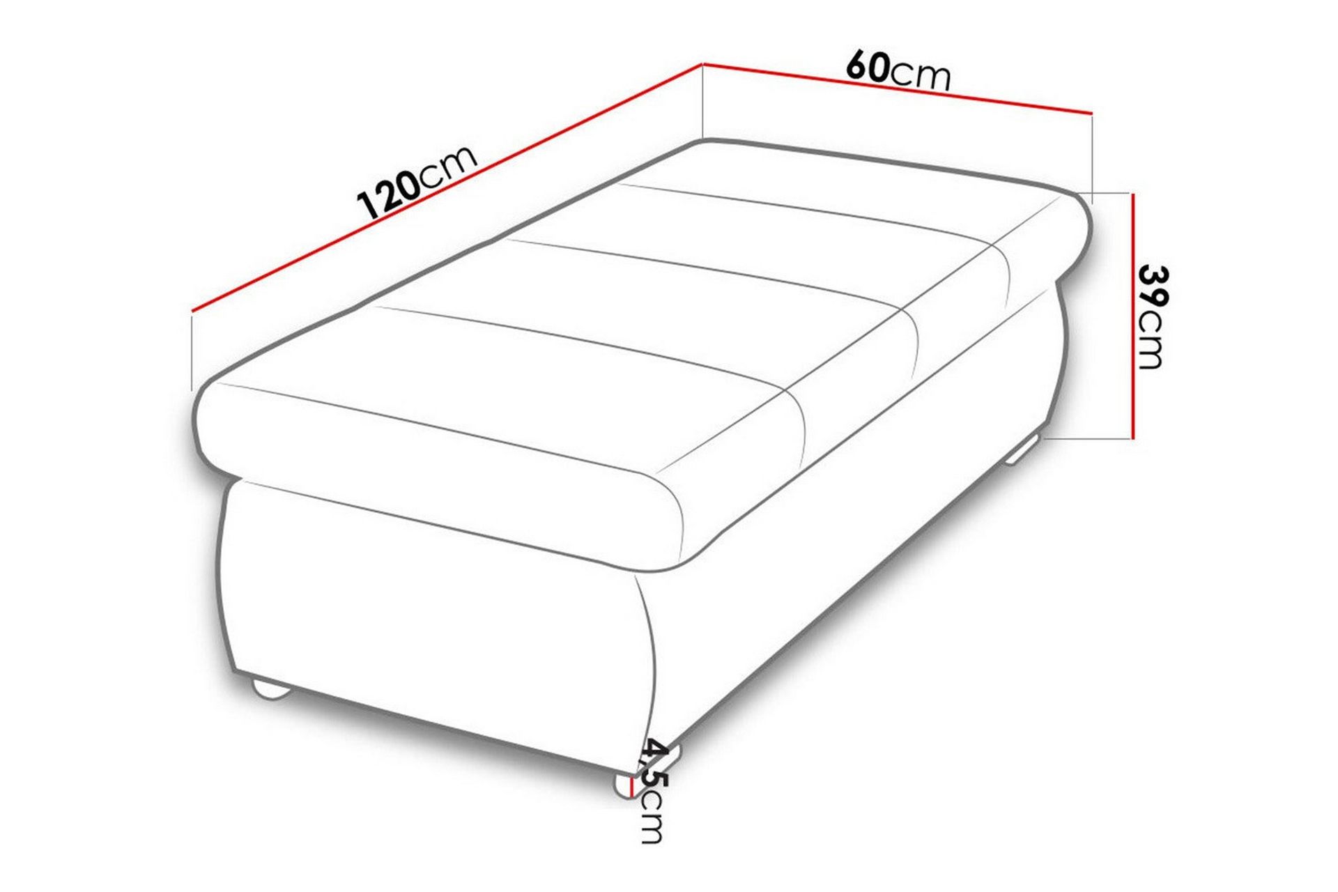 Cerys Fotpall 60 cm - Grå - Møbler - Stoler & lenestoler - Krakk - Fotskammel