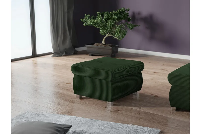 Cerys Fotpall 60 cm - Grøn - Møbler - Stoler & lenestoler - Krakk - Fotskammel