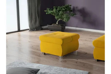 Cerys Fotpall 60 cm - Gul - Møbler - Stoler & lenestoler - Krakk - Fotskammel