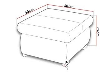 Cerys Fotpall 60 cm - Hvid - Møbler - Stoler & lenestoler - Krakk - Fotskammel