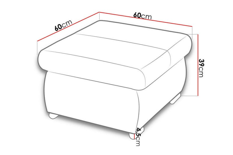 Cerys Fotpall 60 cm - Rosa - Møbler - Stoler & lenestoler - Krakk - Fotskammel