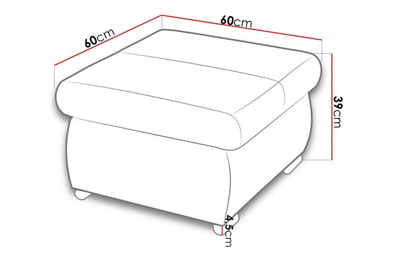 Cerys Fotpall 60 cm - Møbler - Stoler & lenestoler - Krakk - Fotskammel