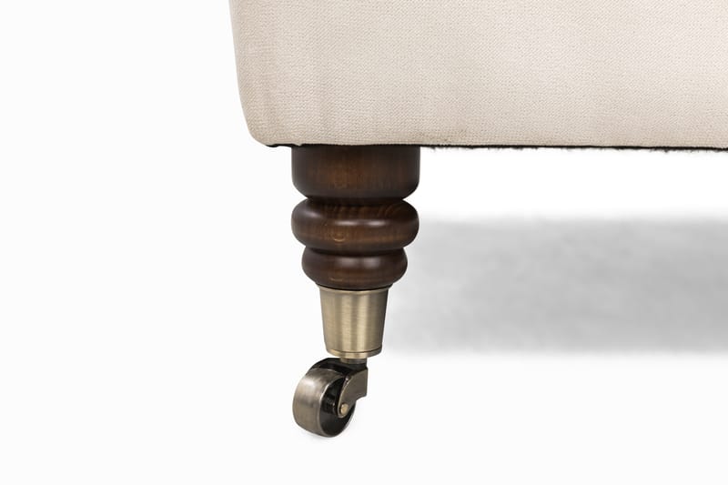 Chesterfield Deluxe Fotskammel Firkantet 70 cm - Fløyel Beige - Møbler - Stoler & lenestoler - Krakk - Fotskammel - Chesterfield fotskammel