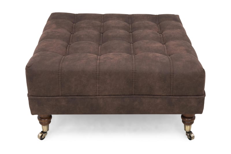 Chesterfield Deluxe Fotskammel Firkantet 70 cm - Vintage Mørkebrun - Møbler - Stoler & lenestoler - Krakk - Fotskammel - Chesterfield fotskammel