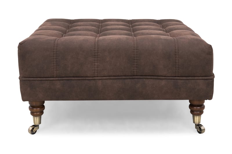 Chesterfield Deluxe Fotskammel Firkantet 70 cm - Vintage Mørkebrun - Møbler - Stoler & lenestoler - Krakk - Fotskammel - Chesterfield fotskammel