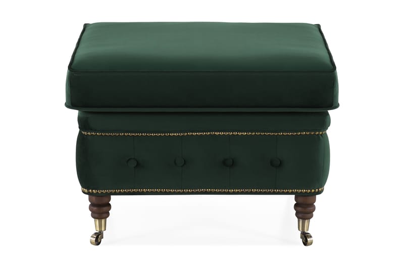 Chesterfield deluxe Fotskammel - Fløyel Mørkegrønn - Møbler - Stoler & lenestoler - Krakk - Fotskammel - Chesterfield fotskammel