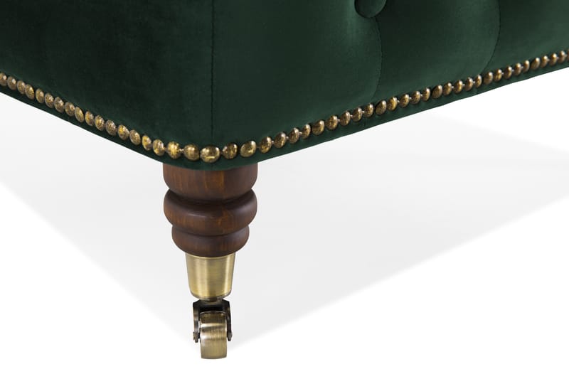Chesterfield deluxe Fotskammel - Fløyel Mørkegrønn - Møbler - Stoler & lenestoler - Krakk - Fotskammel - Chesterfield fotskammel