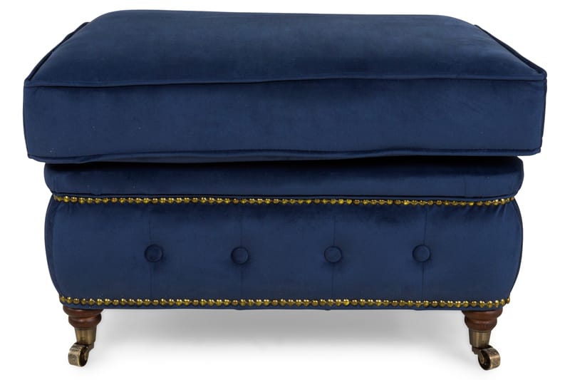 Chesterfield Deluxe Fotskammel - Fløyel Petrolblå - Møbler - Stoler & lenestoler - Krakk - Fotskammel - Chesterfield fotskammel