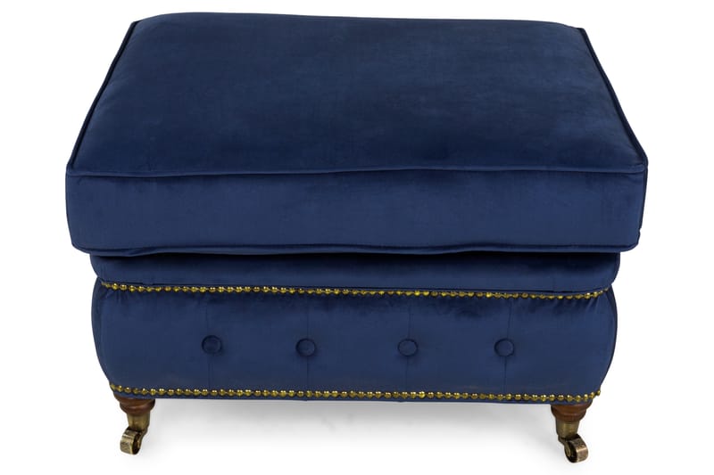 Chesterfield Deluxe Fotskammel - Fløyel Petrolblå - Møbler - Stoler & lenestoler - Krakk - Fotskammel - Chesterfield fotskammel
