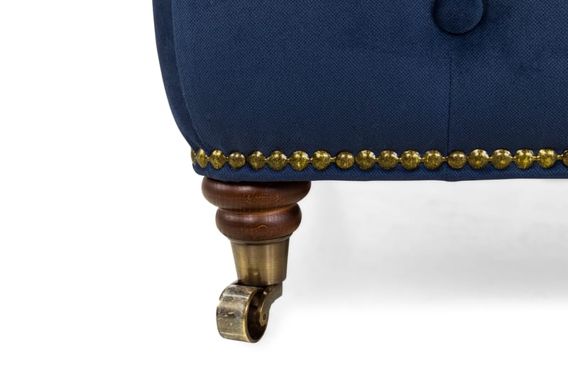 Chesterfield Deluxe Fotskammel - Fløyel Petrolblå - Møbler - Stoler & lenestoler - Krakk - Fotskammel - Chesterfield fotskammel