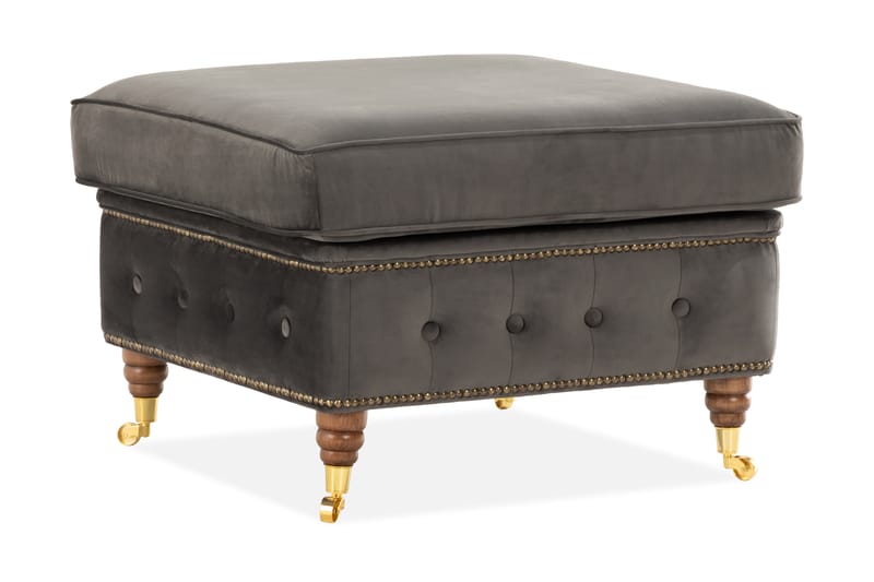 Chesterfield Deluxe Fotskammel - Grå - Møbler - Stoler & lenestoler - Krakk - Fotskammel - Chesterfield fotskammel