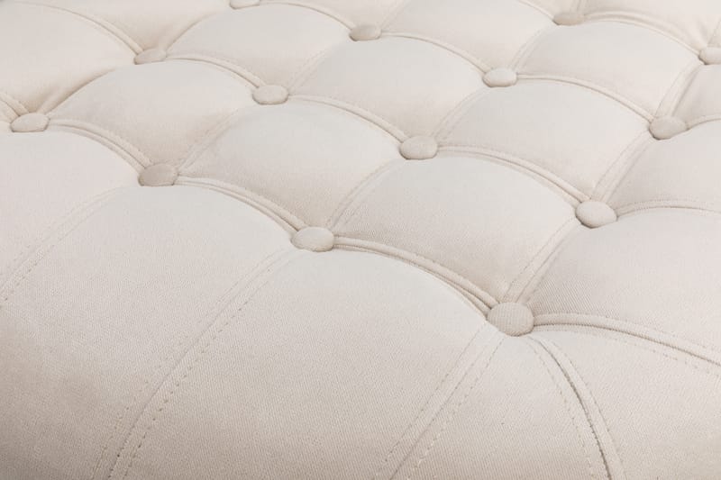 Chesterfield Deluxe Fotskammel Rund 80 cm - Fløyel Beige - Møbler - Stoler & lenestoler - Krakk - Fotskammel - Chesterfield fotskammel
