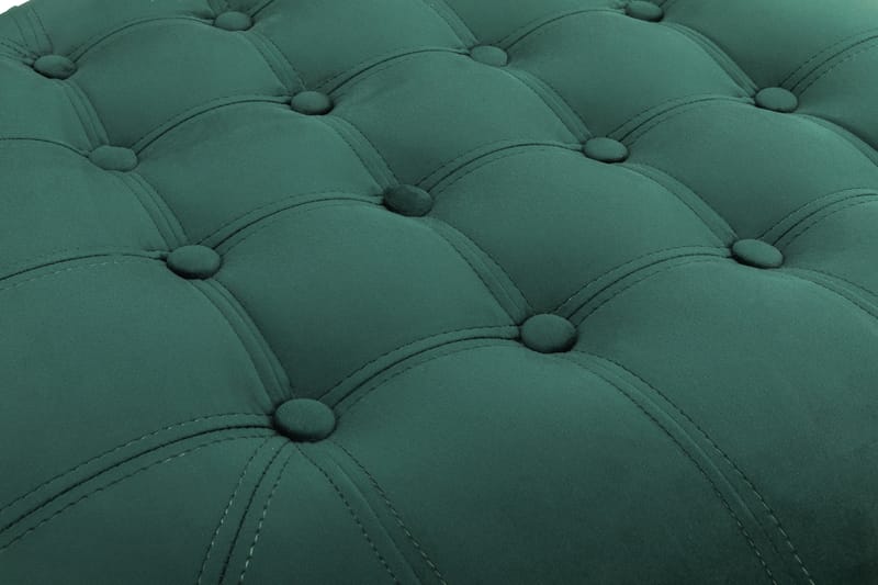 Chesterfield Deluxe Fotskammel Rund 80 cm - Fløyel Mørkegrønn - Møbler - Stoler & lenestoler - Krakk - Fotskammel - Chesterfield fotskammel