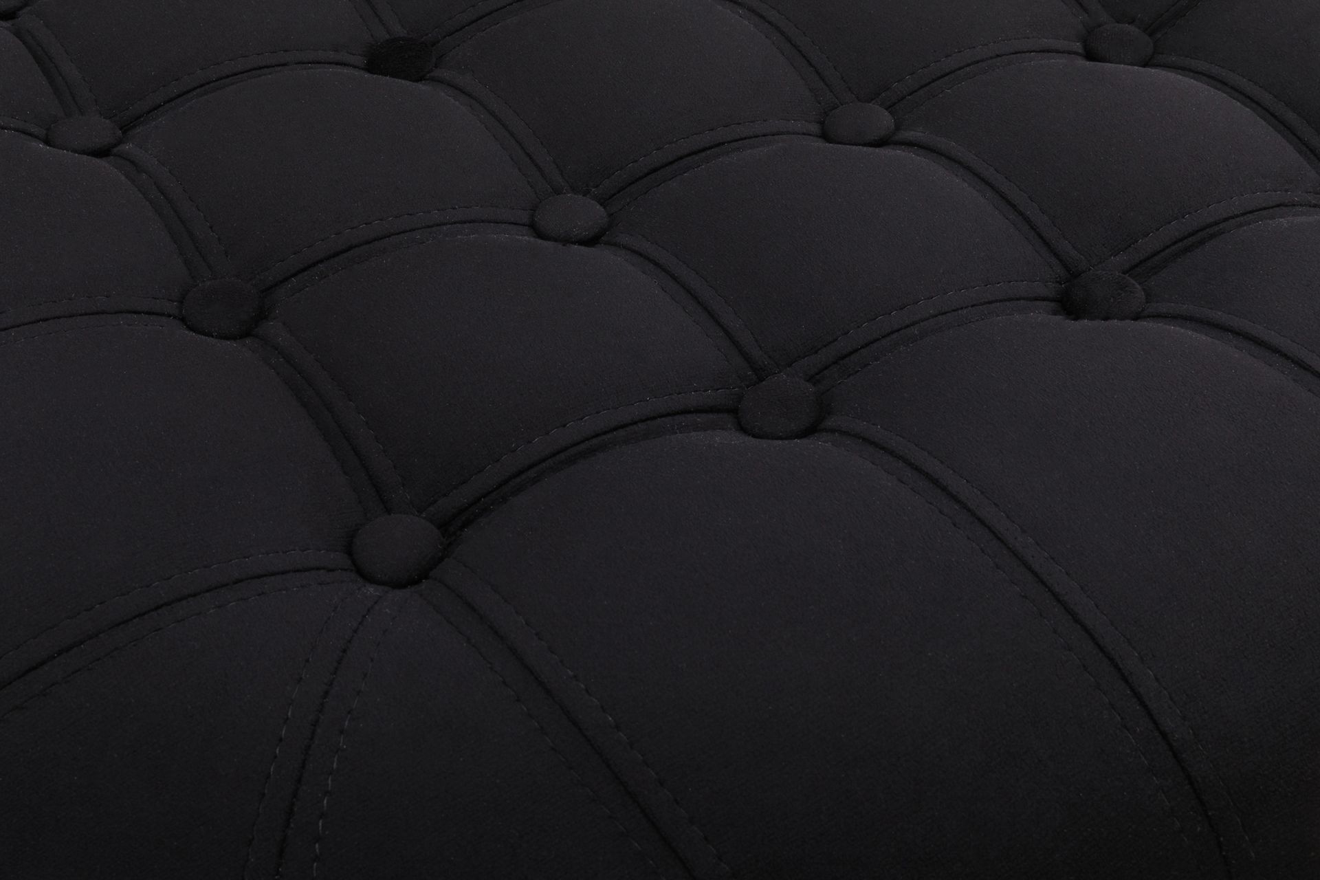 Chesterfield Deluxe Fotskammel Rund 80 cm - Fløyel Svart - Møbler - Stoler & lenestoler - Krakk - Fotskammel - Chesterfield fotskammel