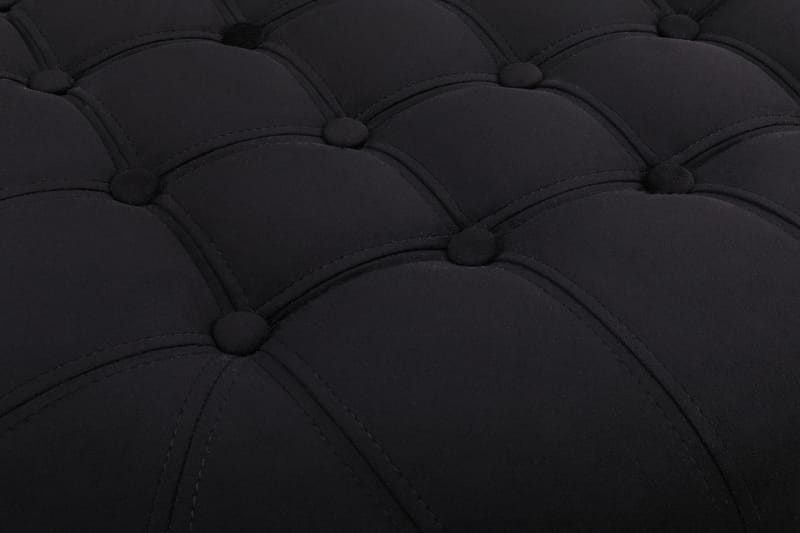 Chesterfield Deluxe Fotskammel Rund 80 cm - Fløyel Svart - Møbler - Stoler & lenestoler - Krakk - Fotskammel - Chesterfield fotskammel