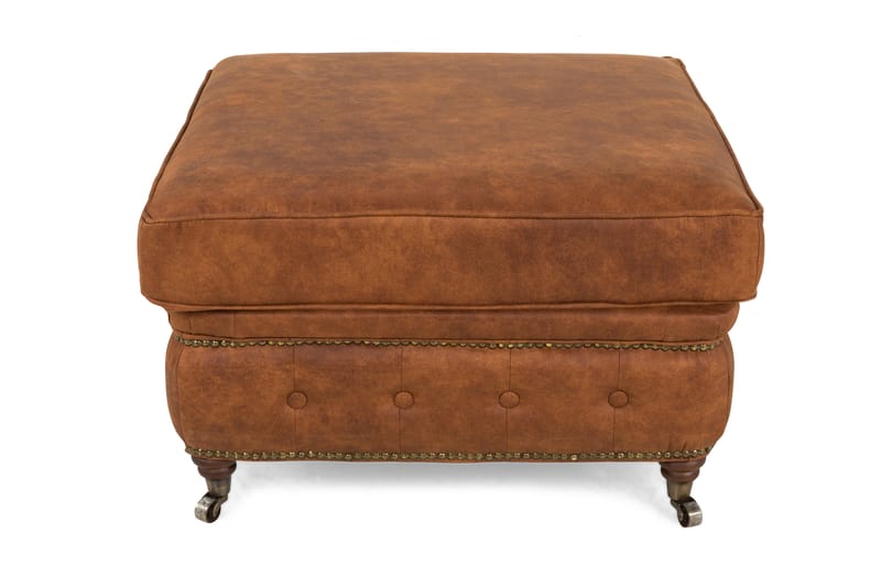 Chesterfield Deluxe Fotskammel Vintage - Konjakk - Møbler - Stoler & lenestoler - Krakk - Fotskammel - Chesterfield fotskammel