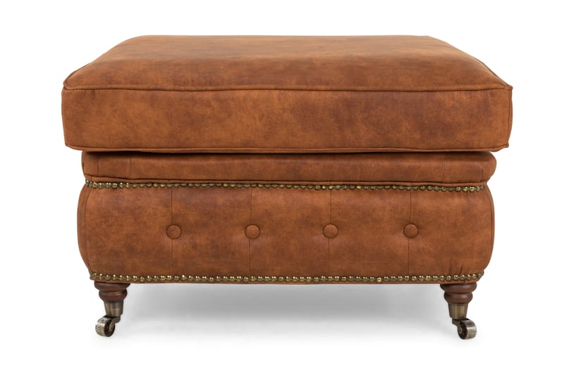 Chesterfield Deluxe Fotskammel Vintage - Konjakk - Møbler - Stoler & lenestoler - Krakk - Fotskammel - Chesterfield fotskammel