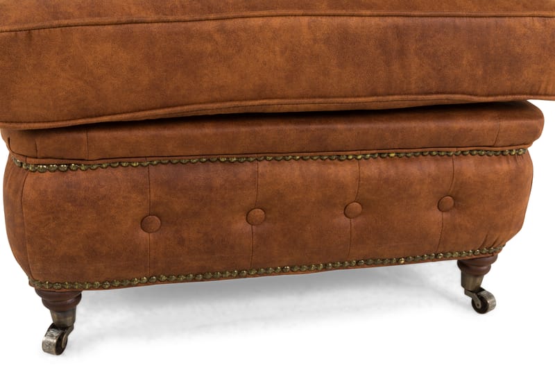 Chesterfield Deluxe Fotskammel Vintage - Konjakk - Møbler - Stoler & lenestoler - Krakk - Fotskammel - Chesterfield fotskammel