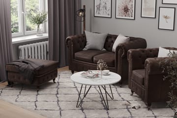 Chesterfield Deluxe Fotskammel Vintage - Mørkebrun - Møbler - Stoler & lenestoler - Krakk - Fotskammel - Chesterfield fotskammel