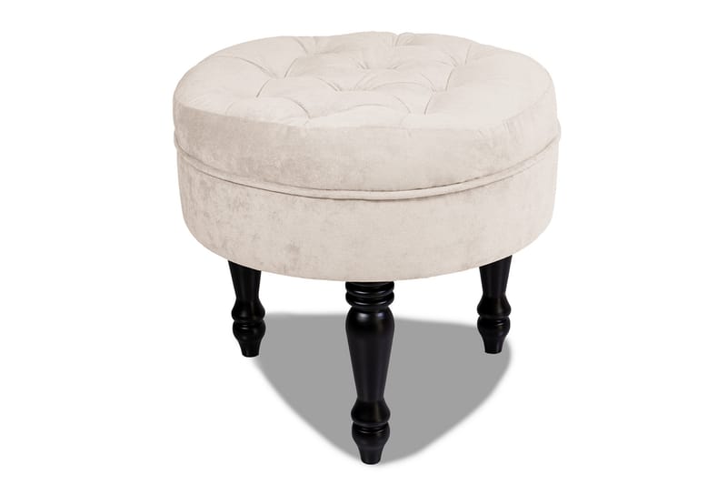 Chesterfield Ludovic Fotskammel 50 cm Rund - Beige - Møbler - Stoler & lenestoler - Krakk - Fotskammel - Chesterfield fotskammel