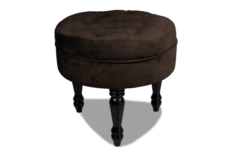 Chesterfield Ludovic Fotskammel 50 cm Rund - Brun - Møbler - Stoler & lenestoler - Krakk - Fotskammel - Chesterfield fotskammel