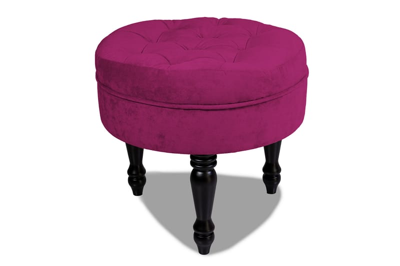 Chesterfield Ludovic Fotskammel 50 cm Rund - Cerise - Chesterfield fotskammel - Fotskammel