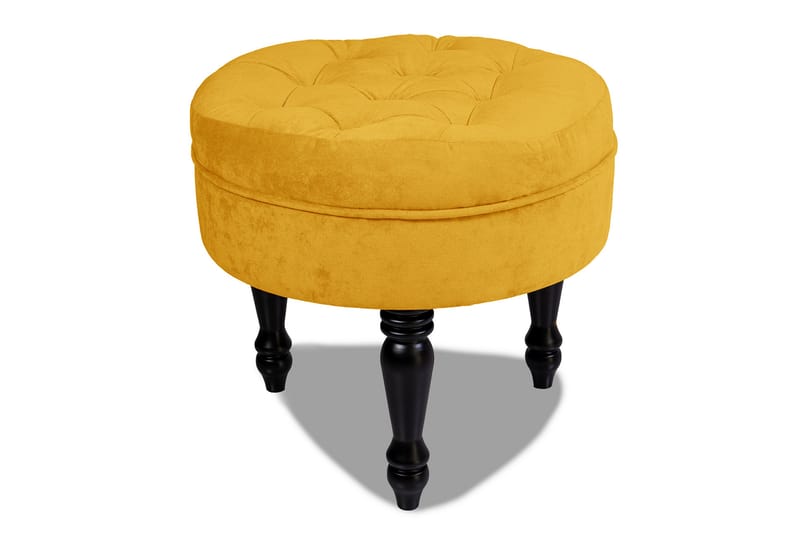Chesterfield Ludovic Fotskammel 50 cm Rund - Gul - Møbler - Stoler & lenestoler - Krakk - Fotskammel - Chesterfield fotskammel