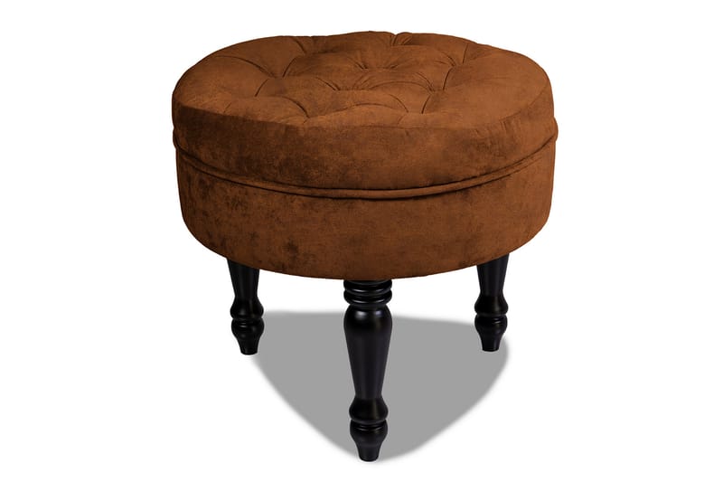 Chesterfield Ludovic Fotskammel 50 cm Rund - Konjakk - Møbler - Stoler & lenestoler - Krakk - Fotskammel - Chesterfield fotskammel