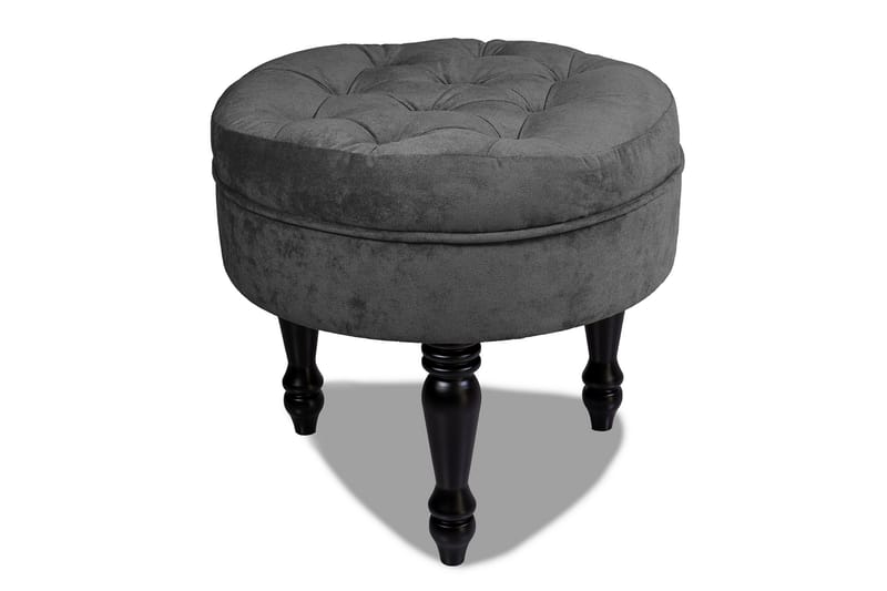 Chesterfield Ludovic Fotskammel 50 cm Rund - Mørkegrå - Møbler - Stoler & lenestoler - Krakk - Fotskammel - Chesterfield fotskammel