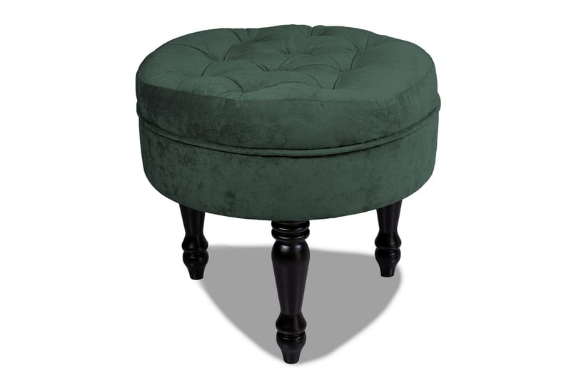 Chesterfield Ludovic Fotskammel 50 cm Rund - Mørkegrønn - Møbler - Stoler & lenestoler - Krakk - Fotskammel - Chesterfield fotskammel