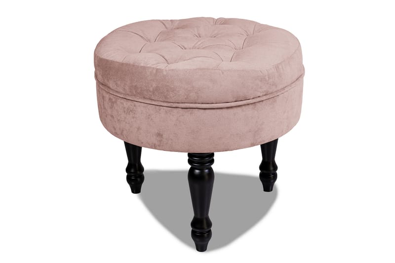 Chesterfield Ludovic Fotskammel 50 cm Rund - Rosa - Chesterfield fotskammel - Fotskammel