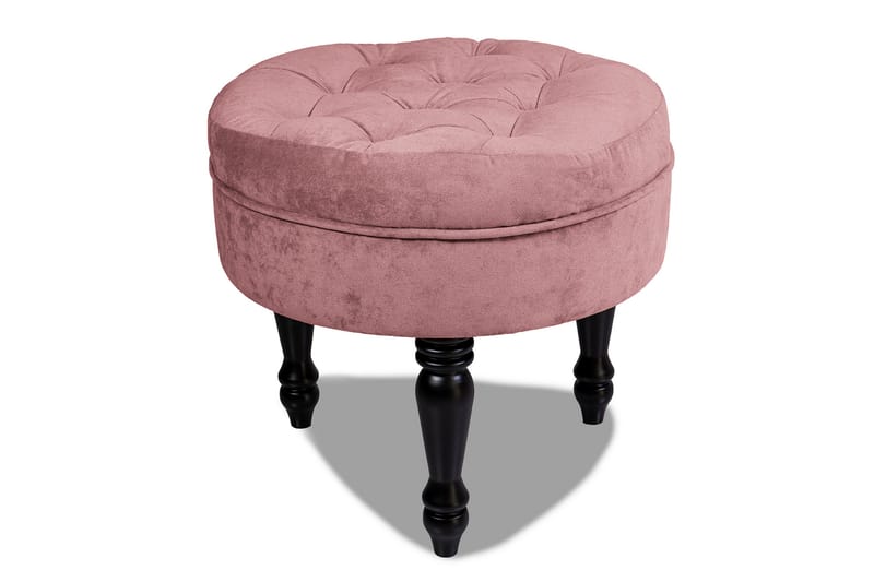 Chesterfield Ludovic Fotskammel 50 cm Rund - Rosa - Møbler - Stoler & lenestoler - Krakk - Fotskammel - Chesterfield fotskammel