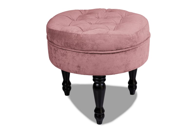 Chesterfield Ludovic Fotskammel 50 cm Rund - Rosa - Chesterfield fotskammel - Fotskammel