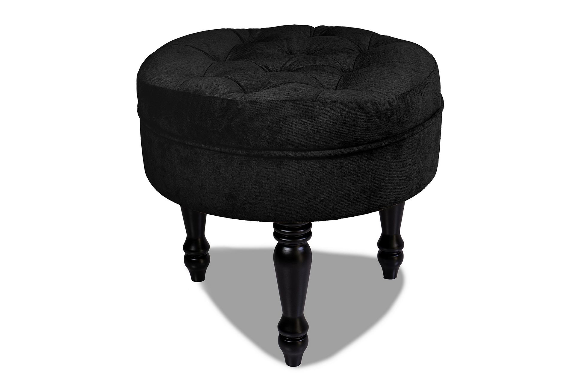 Chesterfield Ludovic Fotskammel 50 cm Rund - Svart - Møbler - Stoler & lenestoler - Krakk - Fotskammel - Chesterfield fotskammel