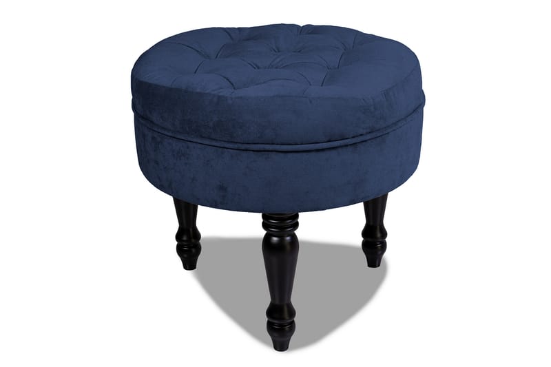 Chesterfield Ludovic Fotskammel 50 cm Rund - Petrolblå - Møbler - Stoler & lenestoler - Krakk - Fotskammel - Chesterfield fotskammel