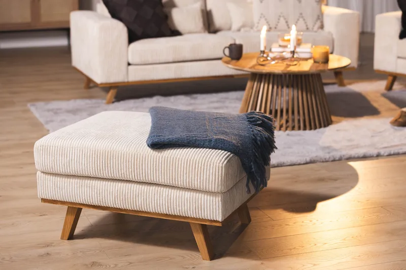 Copenhagen Fotskammel Cordfløyel - Beige - Møbler - Stoler & lenestoler - Krakk - Fotskammel