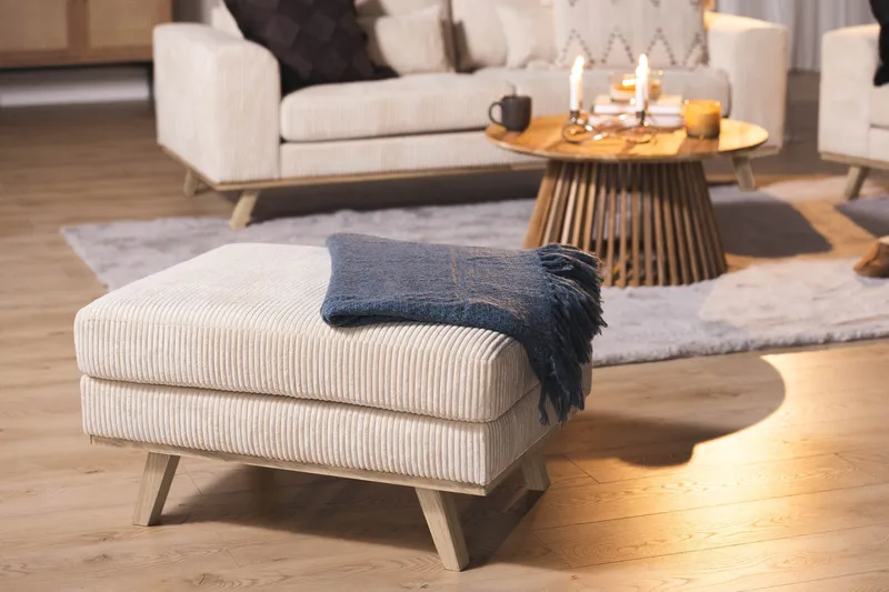 Copenhagen Fotskammel Cordfløyel - Beige - Møbler - Stoler & lenestoler - Krakk - Fotskammel