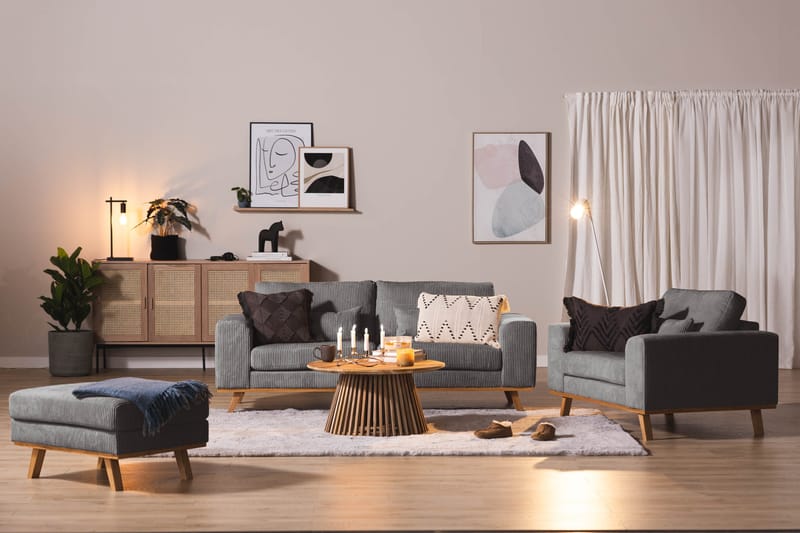 Copenhagen Fotskammel Cordfløyel - Grå - Møbler - Stoler & lenestoler - Krakk - Fotskammel