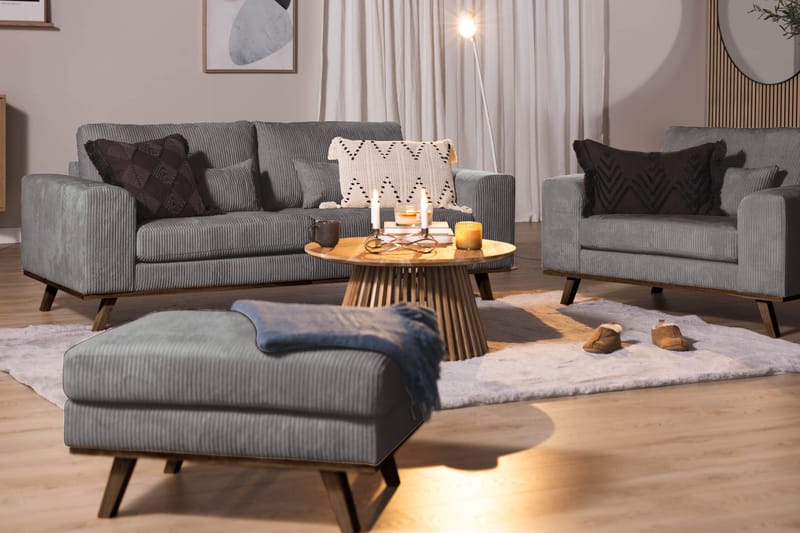 Copenhagen Fotskammel Cordfløyel - Grå - Møbler - Stoler & lenestoler - Krakk - Fotskammel