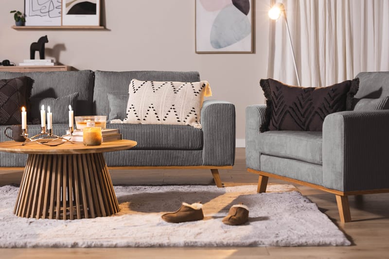 Copenhagen Fotskammel Cordfløyel - Grå - Møbler - Stoler & lenestoler - Krakk - Fotskammel