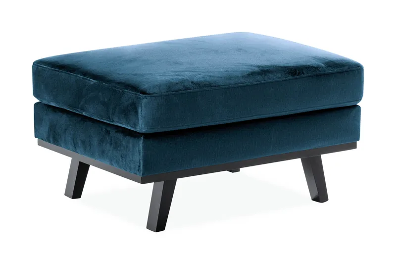 Copenhagen Fotskammel Fløyel - Blå - Møbler - Stoler & lenestoler - Krakk - Fotskammel