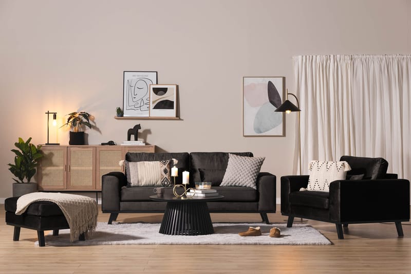 Copenhagen Fotskammel Fløyel - Grå - Møbler - Stoler & lenestoler - Krakk - Fotskammel