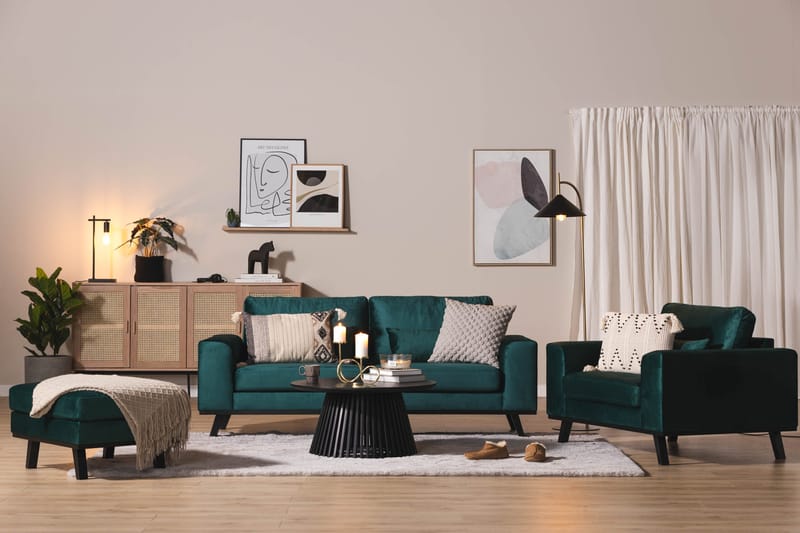 Copenhagen Fotskammel Fløyel - Grønn - Møbler - Stoler & lenestoler - Krakk - Fotskammel