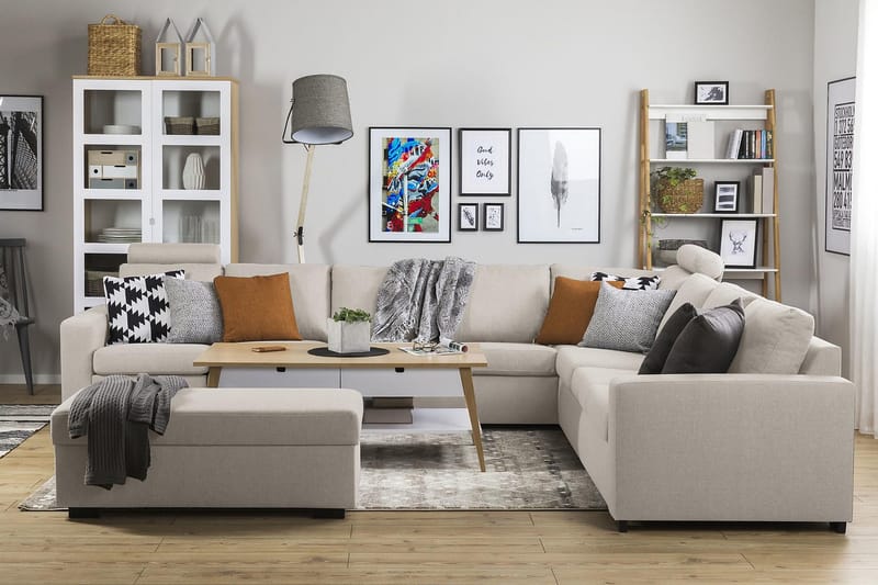 Crazy Fotskammel med Oppbevaring 120x50 - Beige - Møbler - Stoler & lenestoler - Krakk - Fotskammel