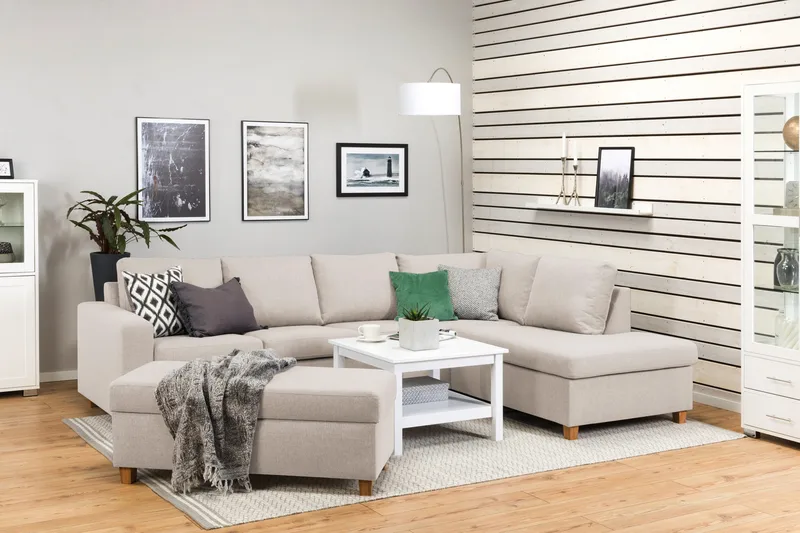 Crazy Fotskammel med Oppbevaring 120x50 - Beige - Møbler - Stoler & lenestoler - Krakk - Fotskammel