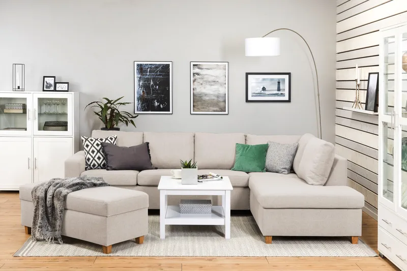 Crazy Fotskammel med Oppbevaring 120x50 - Beige - Møbler - Stoler & lenestoler - Krakk - Fotskammel