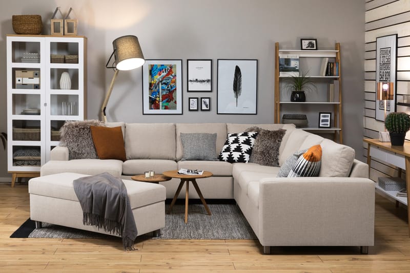 Crazy Fotskammel med Oppbevaring 120x50 - Beige - Møbler - Stoler & lenestoler - Krakk - Fotskammel