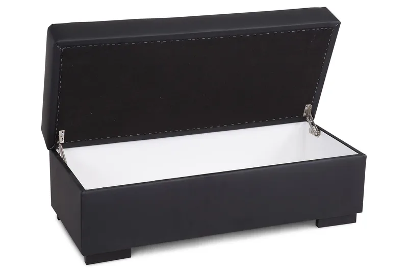 Crazy Fotskammel med Oppbevaring 120x50 - Svart Kunstlær - Møbler - Stoler & lenestoler - Krakk - Fotskammel